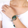 Green Luck Dangling Flower Bracelet, Agate Beads