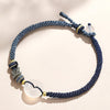 Handmade White Agate Peace Buckle Weave String Bracelet