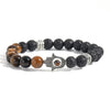 Hamsa Hand Lava Rock Bracelet with Natural Stone Beads