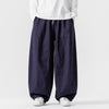 Men's Harem Pants Solid Color Cotton Elastic Waist With Pockets