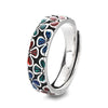 Colorful Plum Blossoms Design Copper Adjustable Ring