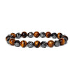 Faceted Stone Bead Bracelet with Hematite, 8mm