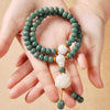 Green Bodhi Seed Lotus Mala Bracelet