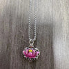 Pink Lotus Flower Necklace Copper Pendant with Chain Options