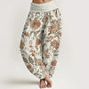 Women's Harem Pants Cotton Elastic Waist 3D Print Casual Trousers