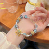 Handmade Glass Bead Peace Lock Charm Bracelet