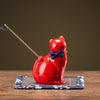 Ceramic Cat Incense Burner Cute Animal Decoration