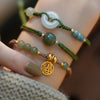 New Chinese Style Woven Bead Bracelet with Peace Buckle Charm