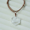 Hexagon Crystal Pendant Necklace Handmade Adjustable Cord