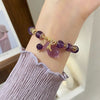 Purple Beaded Charm Bracelet with Pixiu, Fox or Heart