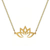 Stainless Steel Lotus Pendant Necklace in Gold or Silver Tone