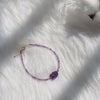 Natural Crystal Bracelet with Gold-Tone Charm