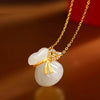 Sterling Silver Jade Money Bag Necklace