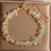 Adjustable Crystal Chip Bracelet with Gold-Tone Chain