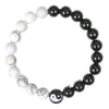 Black Obsidian and White Turquoise Yin Yang Bracelet