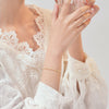 2mm Ultra-thin Citrine 14K Gold Plated Beads Protection Bracelet