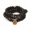 108 Bead Mala Bracelet Lotus Charm Wrap