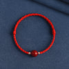 Cinnabar Bead Braided Bracelet Red String Luck Charm