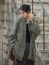 Tie Dye Frog-Button Long Sleeve Zen Meditation Open Front Jacket