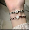 Lotus Silver Charm Bracelet on Red or Black Cord