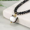 Black Spinel Cute Cat Motivate Choker Necklace