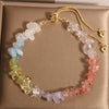 Adjustable Crystal Chip Bracelet with Gold-Tone Chain