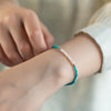 Turquoise Pearl Beaded Bracelet for Women, Delicate Handmade Jewelry
