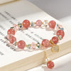 Strawberry Quartz Bracelet with Pearl and Glass Beads