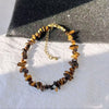 Natural Irregular Stone Necklace or Bracelet, Gold-Tone Clasp