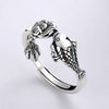 Sterling Silver Koi Fish and Lotus Ring