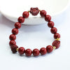 Cinnabar Rose Bracelet with Gold-Tone Accents