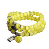 Cat Eye Triple Wrap Bracelet with Lucky Cat Charm