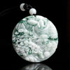 Jade Landscape Pendant, Carved Mountain Scene Necklace