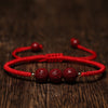 Cinnabar Six Syllable Mantra Braided Bracelet