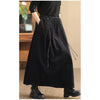Women's Plain Corduroy 7-8 Length Skirt With Pockets