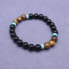 Black Agate and Tiger Eye Mala Necklace Set with Tassel