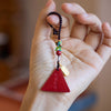 Red Cinnabar Triangle Talisman Keychain