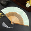 Vintage Cloud Crane Pattern Handheld Bamboo Folding Fan