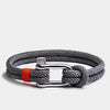 Titanium Steel U-Shaped Shackle Bracelet, Handwoven Rope