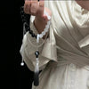 Beaded Tassel Bracelet with Jade Rabbit Charm