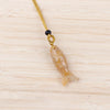 Carved Fish Stone Pendant Necklace, Natural Gemstone Charm