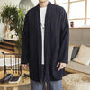 Men's Mid-length Coat Fall Simple Casual Cotton Linen Clothing