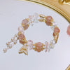 Crystal Charm Bracelet with Clover, Heart or Flower Motif