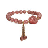 Amethyst Crystal Charm Bracelet with Four Leaf Clover