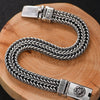 Braided Silver-Plated Bracelet with Engraved Clasp