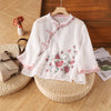 Vintage Chinese Embroidery Floral Shirt Frog Button Top