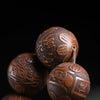 Carved Wood Bracelet with Chinese Zodiac and Fu Character