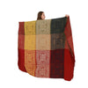 Ethnic Bohemian Chenille Throw Blanket with Geometric Pattern