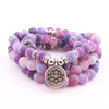 8mm Natural Stone Lotus Mala Bracelet