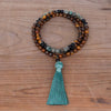 108 Stone Bead Mala Bracelet Necklace Set Tiger Eye Turquoise
